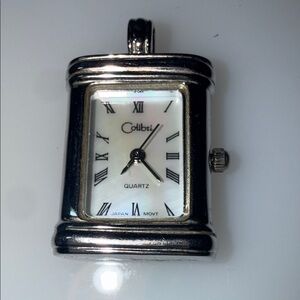 Colibri Sterling Rectangular Case and Mother-of-Pearl Pendant Watch